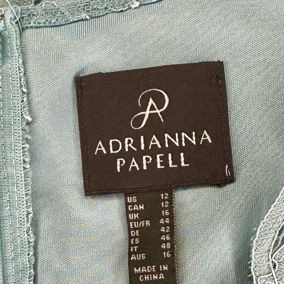 Adrianna Papell Light Blue Lace Midi Dress Size 12 - Picture 8 of 13